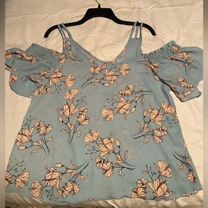 Light blue floral blouse